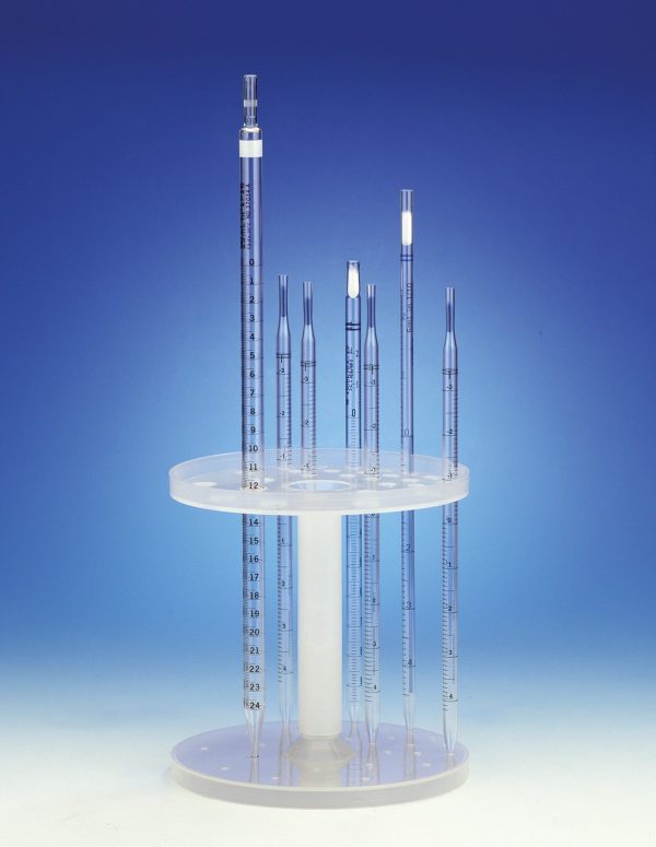 PORTOIR POLYPROPYLENE VERTICAL POUR 28 PIPETTES