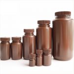 FLACON POUR REACTIFS HDPE COL LARGE , BRUN - 125 ML + BOUCHON