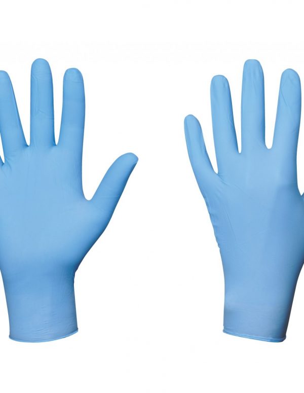 GANT DE PROTECTION EN NITRILE BLEU - C/ PRODUITS CHIMIQUES AGRESSIFS TAILLE M