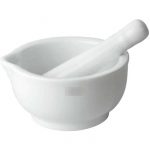 MORTIER EN PORCELAINE D.125 MM AVEC PILON  L.140 MM