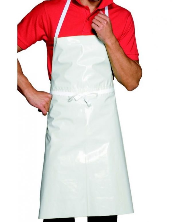 TABLIER DE PROTECTION CHIMIE EN PVC BLANC - RE-UTILISABLE , TAILLE S