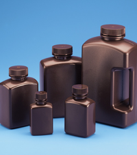 FLACON POUR REACTIFS HDPE RECTANGULAIRE, BRUN – 2000 ML
